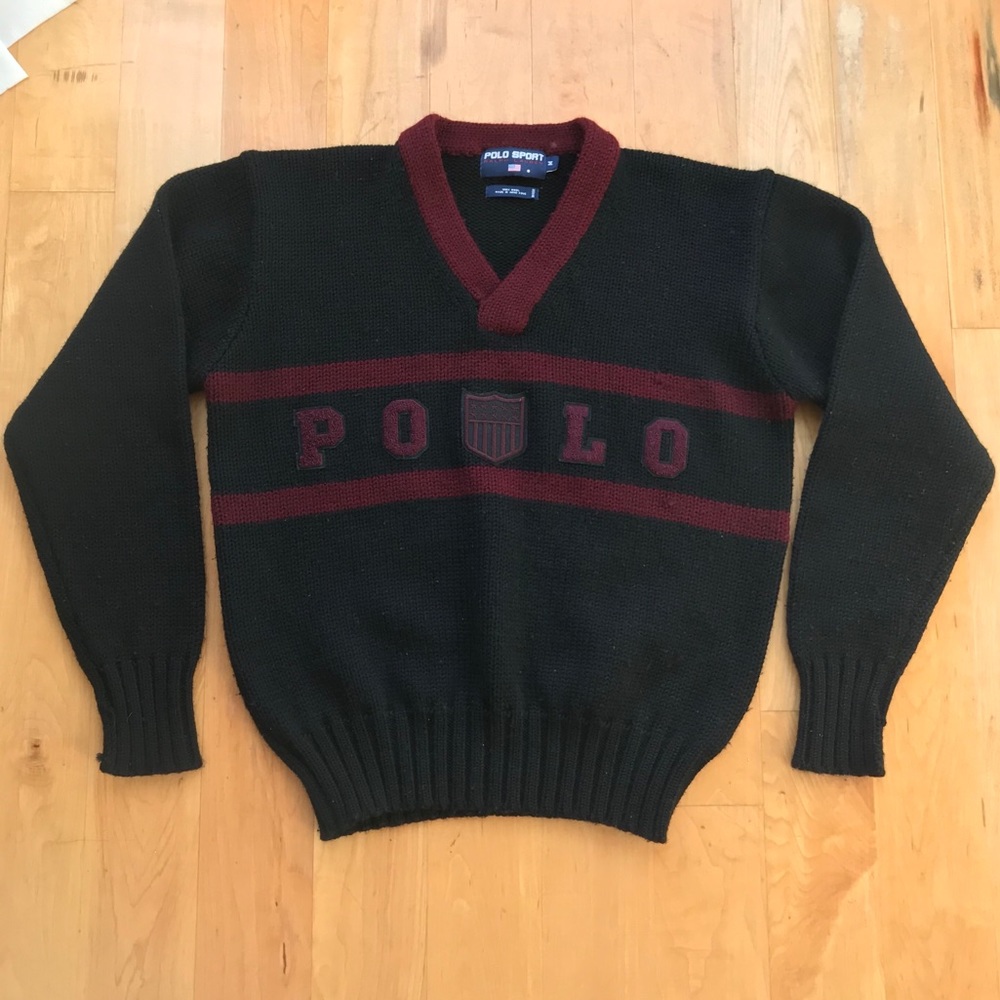 90s VINTAGE Polo Sport Varsity Sweater